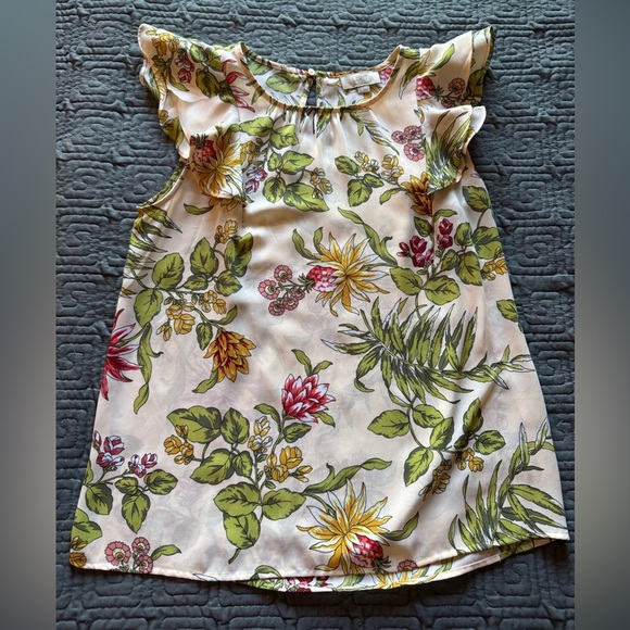 LOFT Floral Blouse - beautiful and lightweight Green and Yellow - Picture 1 of 2